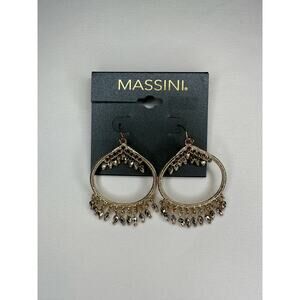 Massini Gold-Tone Beaded Chandelier Earrings with Tassel Accents